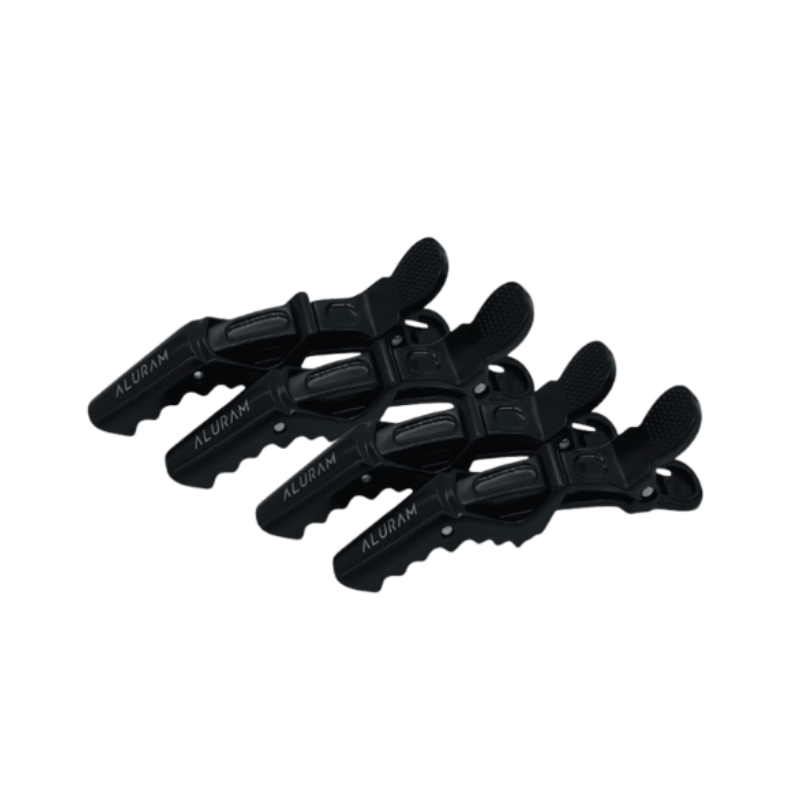 Aluram Alligator Clips Black Pack of 4 - Aluram | Available at In Sync Hair & Body Works, Fort Lauderdale, FL