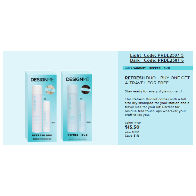Design.Me Quickie.Me Dry Shampoo - Design.ME | Available at In Sync Hair & Body Works, Fort Lauderdale, FL