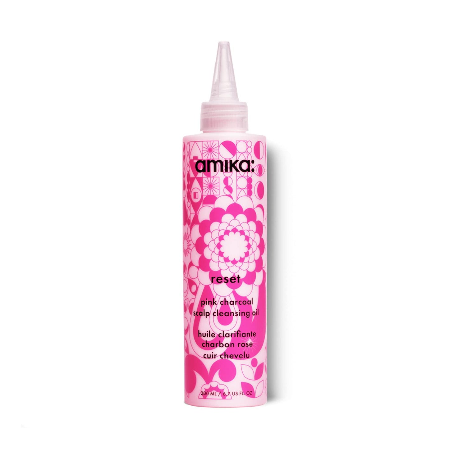 Amika Reset Pink Charcoal Scalp Cleansing Oil 6.7 oz - Amika | Available at In Sync Hair & Body Works, Fort Lauderdale, FL