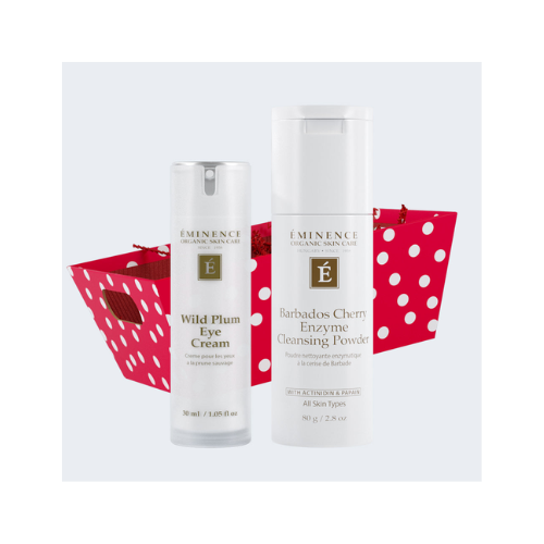 Eminence Wild Plum Eye Cream + Barbados Cherry Enzyme Cleansing Powder Bundle