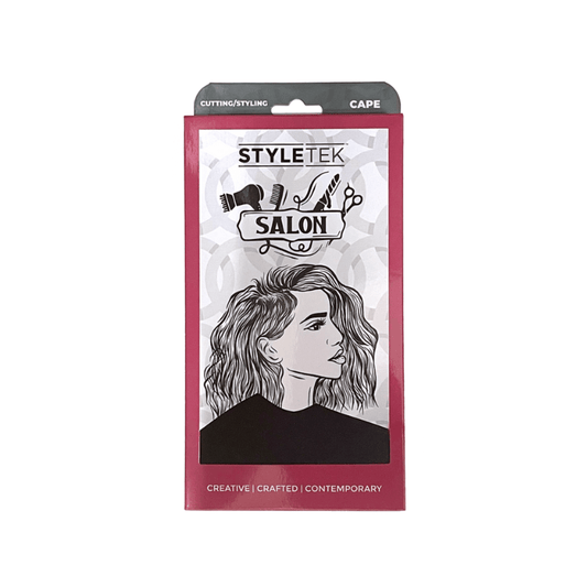 Styletek Solid Black Smooth Cutting Cape 45x60 - Styletek | Available at In Sync Hair & Body Works, Fort Lauderdale, FL