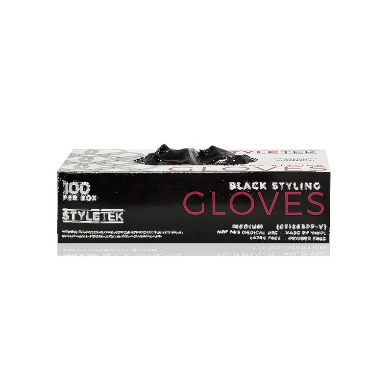 Styletek Black Powder Free Gloves 100ct - Styletek | Available at In Sync Hair & Body Works, Fort Lauderdale, FL
