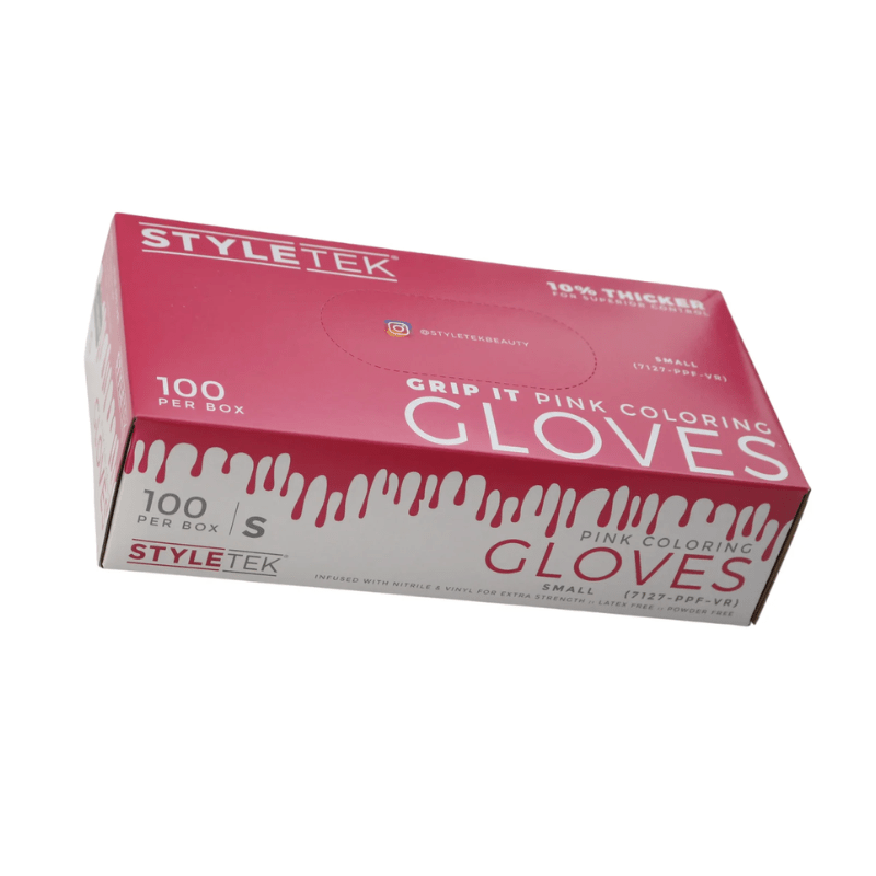 Styletek Pink Powder Free Gloves 100pk - Styletek | Available at In Sync Hair & Body Works, Fort Lauderdale, FL