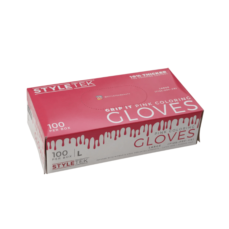 Styletek Pink Powder Free Gloves 100pk - Styletek | Available at In Sync Hair & Body Works, Fort Lauderdale, FL