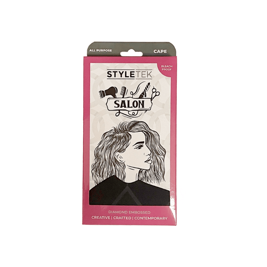 Styletek Embossed Black All-Purpose Cape 45x60 - Styletek | Available at In Sync Hair & Body Works, Fort Lauderdale, FL
