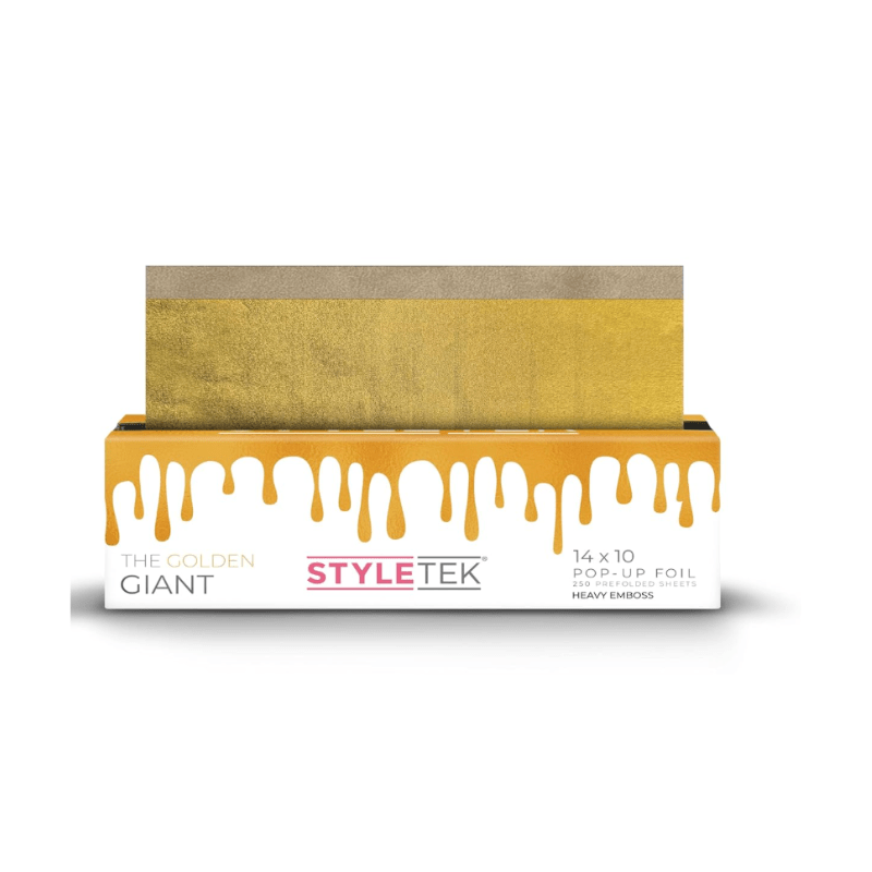 Styletek The Golden Giant 14x10 250ct Mega Wide Heavy Texture Foil Sheets - Styletek | Available at In Sync Hair & Body Works, Fort Lauderdale, FL