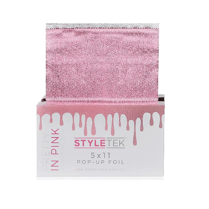 Styletek Pretty In Pink Embossed Pop-Up Foil 500ct 5x11 - Styletek | Available at In Sync Hair & Body Works, Fort Lauderdale, FL