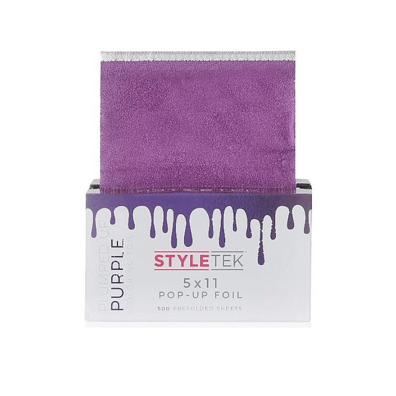 Styletek Plumped Up Purple Embossed Pop-Up Foil 500ct 5x11 - Styletek | Available at In Sync Hair & Body Works, Fort Lauderdale, FL