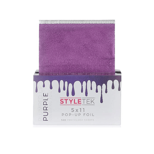 Styletek Plumped Up Purple Embossed Pop-Up Foil 500ct 5x11 - Styletek | Available at In Sync Hair & Body Works, Fort Lauderdale, FL