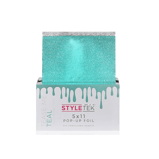 Styletek Tease Me Teal Embossed Pop-Up Foil 500ct 5x11 - Styletek | Available at In Sync Hair & Body Works, Fort Lauderdale, FL